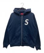 SUPREMEシュプリーム）の古着「S Logo Zip Up Hooded Sweatshirt」｜ネイビー