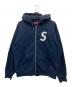 Supreme（シュプリーム）の古着「S Logo Zip Up Hooded Sweatshirt」｜ネイビー
