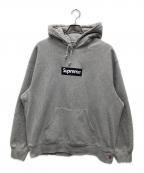 SUPREMEシュプリーム）の古着「Box Logo Hooded Sweatshirt」｜グレー×ネイビー