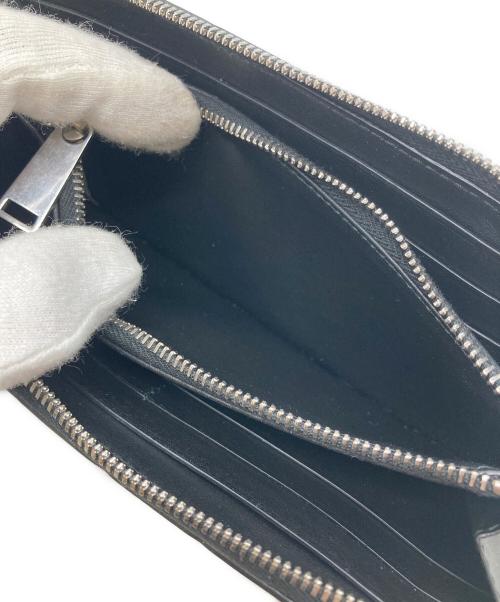 BOTTEGA VENETA（ボッテガベネタ）BOTTEGA VENETA (ボッテガベネタ) イントレチャートラウンドファスナー長財布 ブラックの古着・服飾アイテム
