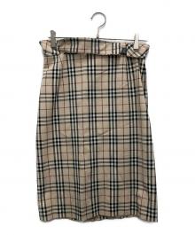 BURBERRY LONDON（バーバリーロンドン）の古着「ノヴァチェックタイトスカート」｜ベージュ