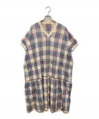 COMME des GARCONSコムデギャルソン）の古着「チェック柄ブラウスワンピース」｜ベージュ