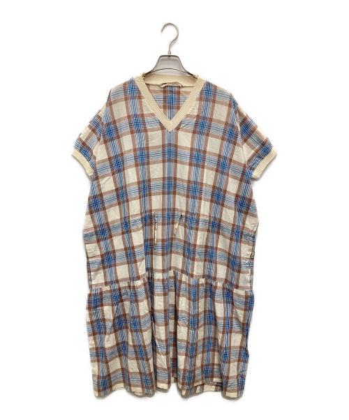 COMME des GARCONS（コムデギャルソン）COMME des GARCONS (コムデギャルソン) チェック柄ブラウスワンピース ベージュ サイズ:Fの古着・服飾アイテム