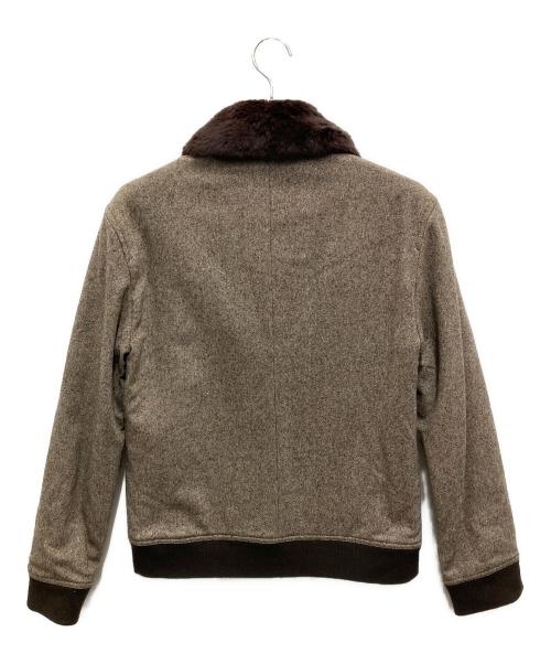 BURBERRY BLACK LABEL（バーバリーブラックレーベル）BURBERRY BLACK LABEL (バーバリーブラックレーベル) ツイード×ラムレザーコンビフライトジャケット ベージュ サイズ:Mの古着・服飾アイテム