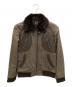 BURBERRY BLACK LABEL（バーバリーブラックレーベル）の古着「ツイード×ラムレザーコンビフライトジャケット」｜ベージュ