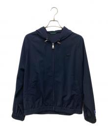 LACOSTE（ラコステ）の古着「ウールブレンドフランネルジップジャケット」｜ネイビー