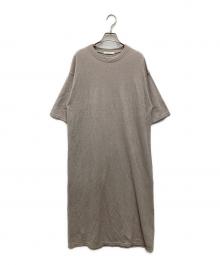 GALERIE VIE（ギャルリーヴィー）の古着「コットンシルクカノコ クルーネックワンピース」｜ベージュ