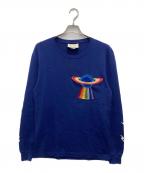 GUCCIグッチ）の古着「プラネタエンブロイダリーロングスリーブTシャツ」｜ネイビー