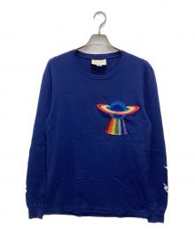 GUCCI（グッチ）の古着「プラネタエンブロイダリーロングスリーブTシャツ」｜ネイビー