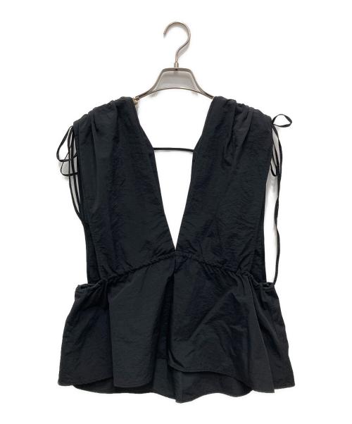 Adam et Rope（アダム エ ロペ）Adam et Rope (アダム エ ロペ) リボンペプラムビスチェ ブラック サイズ:Fの古着・服飾アイテム