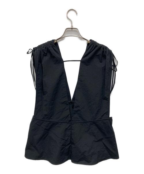 Adam et Rope（アダム エ ロペ）Adam et Rope (アダム エ ロペ) リボンペプラムビスチェ ブラック サイズ:Fの古着・服飾アイテム