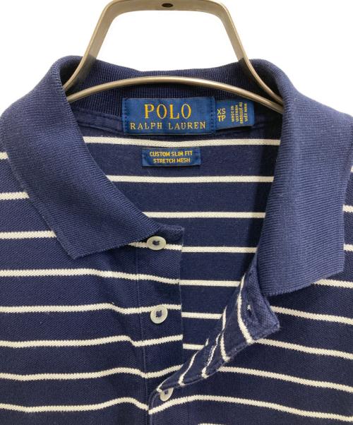 POLO RALPH LAUREN（ポロ・ラルフローレン）POLO RALPH LAUREN (ポロ・ラルフローレン) ボーダーポロシャツ ネイビー サイズ:XSの古着・服飾アイテム