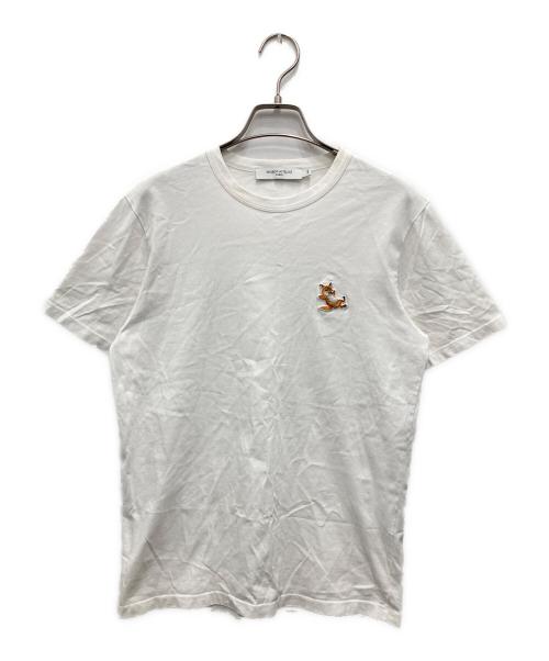 maison kitsune（メゾンキツネ）MAISON KITSUNE (メゾンキツネ) チラックスフォックスパッチクラシックTシャツ ホワイト サイズ:XXSの古着・服飾アイテム