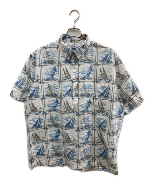 reyn spooner（レイン スプナー）reyn spooner (レイン スプナー) 総柄シャツ ホワイト×ブルー サイズ:XLの古着・服飾アイテム