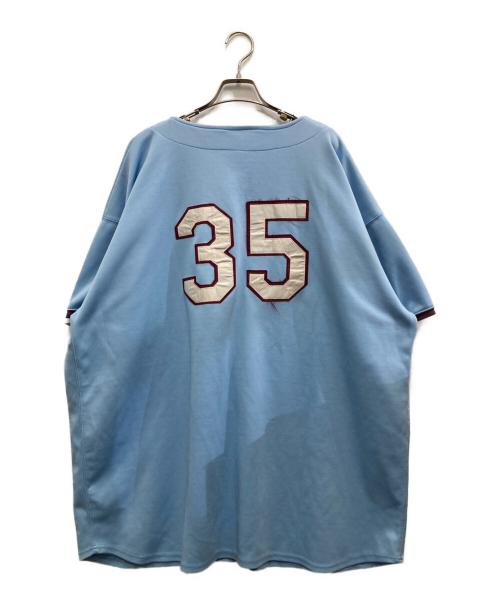 MITCHELL & NESS（ミッチェルアンドネス）MITCHELL & NESS (ミッチェルアンドネス) ベースボールシャツ ブルー サイズ:3XLの古着・服飾アイテム