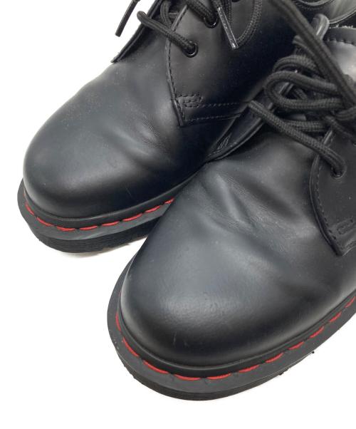 Dr.Martens（ドクターマーチン）Dr.Martens (ドクターマーチン) 1461 レッドステッチ 3 ホール シューズ ブラック×レッド サイズ:US8の古着・服飾アイテム