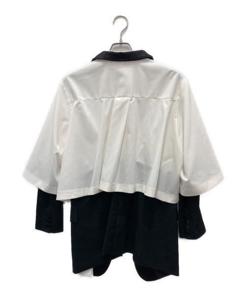 sacai（サカイ）sacai (サカイ) レイヤード スーチング ブラック×ホワイト サイズ:１の古着・服飾アイテム