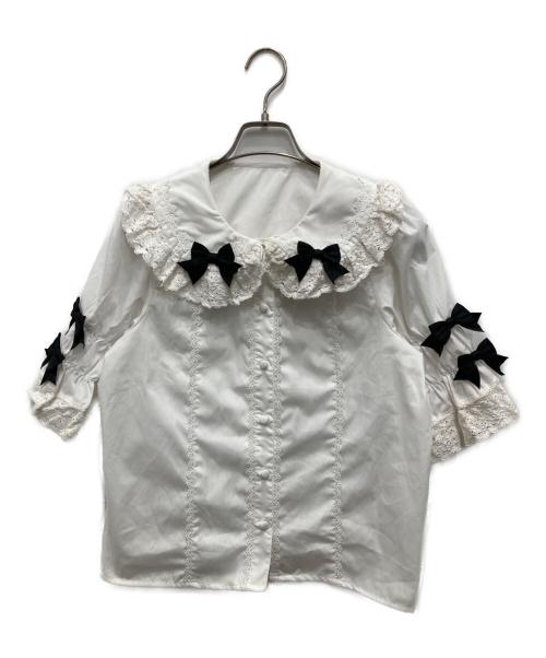 CHALMIERE（シャルミエール）chalmiere (シャルミエール) トーションレースブラウス ホワイト サイズ:Mの古着・服飾アイテム
