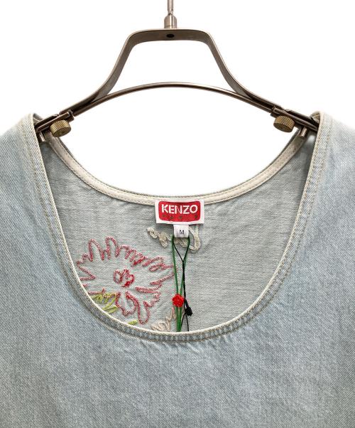 KENZO（ケンゾー）KENZO (ケンゾー) スリーブレス エンブロイダリー ドレス ブルー サイズ:MMM 未使用品の古着・服飾アイテム