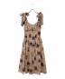 Her lip to（ハーリップトゥ）の古着「Sunflower-printed midi dress/サンフラワー プリンティッド ミディ ドレス」｜ベージュ