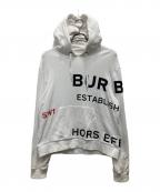 BURBERRY LONDONバーバリーロンドン）の古着「ホースフェリープリントプルオーバーパーカー」｜ホワイト