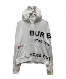 BURBERRY LONDON（バーバリーロンドン）の古着「ホースフェリープリントプルオーバーパーカー」｜ホワイト