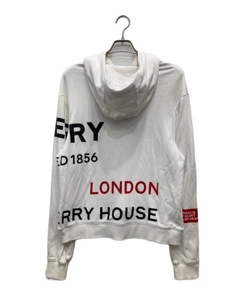 BURBERRY LONDON（バーバリーロンドン）BURBERRY LONDON (バーバリーロンドン) ホースフェリープリントプルオーバーパーカー ホワイト サイズ:Mの古着・服飾アイテム