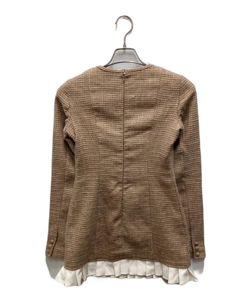darich（ダーリッチ）Darich (ダーリッチ) プリーツドッキングツイードミニワンピース ベージュ サイズ:Fの古着・服飾アイテム