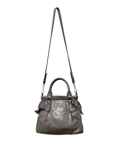 MIU MIU（ミュウミュウ）MIU MIU (ミュウミュウ) VITELLO LUX2WAYショルダーバッグ ブラウンの古着・服飾アイテム