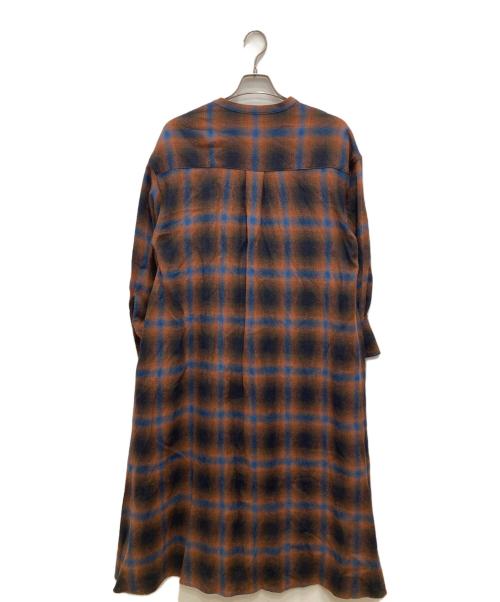 PENDLETON（ペンドルトン）PENDLETON (ペンドルトン) ガーゼエターミンチェックワンピース ブラウン×ブルー サイズ:Fの古着・服飾アイテム