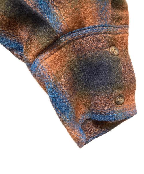 PENDLETON（ペンドルトン）PENDLETON (ペンドルトン) ガーゼエターミンチェックワンピース ブラウン×ブルー サイズ:Fの古着・服飾アイテム