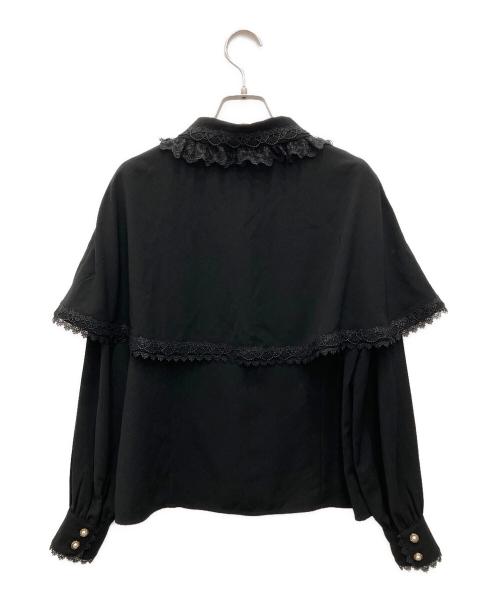 CHALMIERE（シャルミエール）Chalmiere (シャルミエール) ケープ付ブラウス ブラック サイズ:Mの古着・服飾アイテム