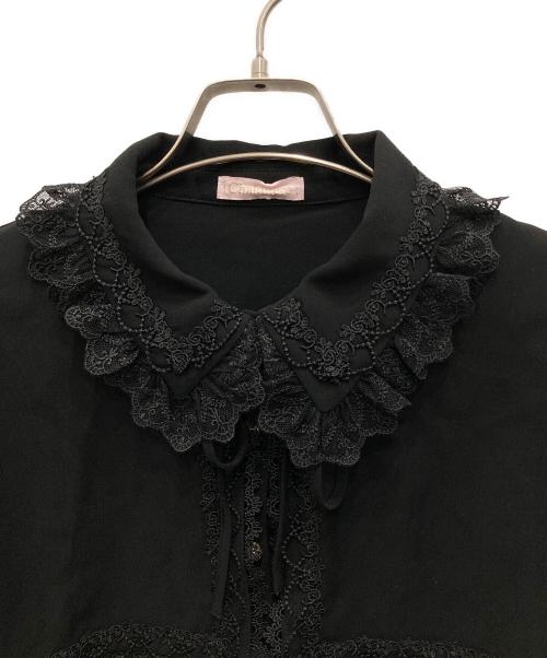 CHALMIERE（シャルミエール）Chalmiere (シャルミエール) ケープ付ブラウス ブラック サイズ:Mの古着・服飾アイテム
