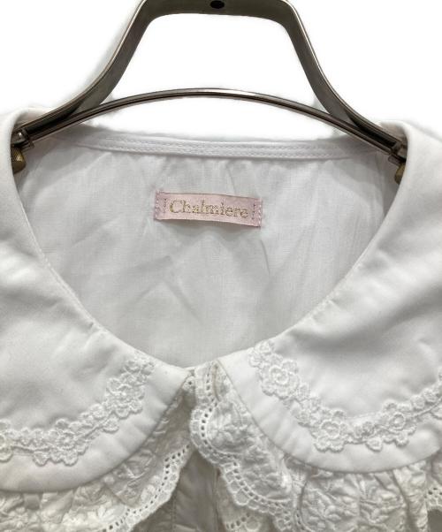 CHALMIERE（シャルミエール）Chalmiere (シャルミエール) コットンレース丸襟ブラウス ホワイト サイズ:Mの古着・服飾アイテム