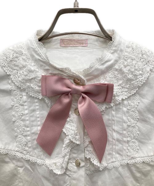 CHALMIERE（シャルミエール）Chalmiere (シャルミエール) 立ち襟コットンブラウス ホワイト サイズ:Mの古着・服飾アイテム