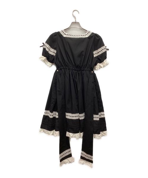 CHALMIERE（シャルミエール）Chalmiere (シャルミエール) はしごレースワンピース ブラック サイズ:Mの古着・服飾アイテム