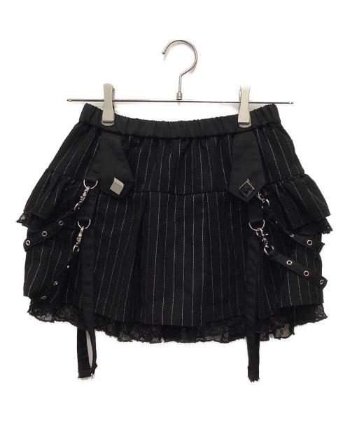 dim moire（ディムモアール）Dim Moire (ディムモアール) サイドフリルミニスカート ブラック サイズ:Mの古着・服飾アイテム