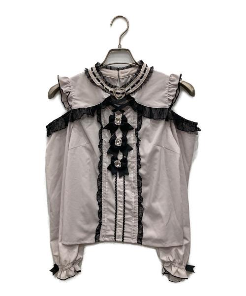 LIZ LISA（リズリサ）LIZ LISA (リズリサ) 3つリボンハートチョーカーブラウス ピンクの古着・服飾アイテム
