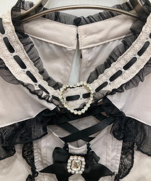 LIZ LISA（リズリサ）LIZ LISA (リズリサ) 3つリボンハートチョーカーブラウス ピンクの古着・服飾アイテム