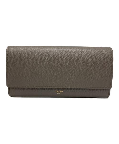 CELINE（セリーヌ）CELINE (セリーヌ) ラージフラップウォレット グレーの古着・服飾アイテム