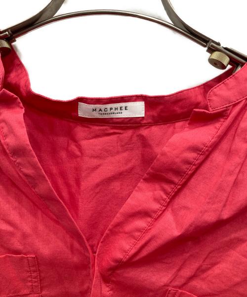MACPHEE（マカフィー）MACPHEE (マカフィー) コーマローン バンドカラーシャツ ピンク サイズ:36の古着・服飾アイテム