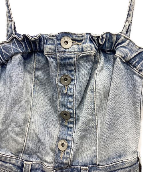 GYDA（ジェイダ）GYDA (ジェイダ) BACKリボンデニムロンパース ブルー サイズ:XSの古着・服飾アイテム