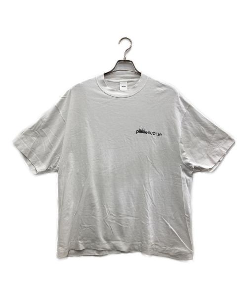 plllllleeeasse（プリーズ）plllllleeeasse (プリーズ) ロゴプリントTシャツ ホワイト サイズ:XLの古着・服飾アイテム