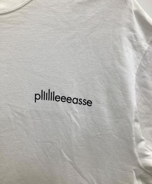 plllllleeeasse（プリーズ）plllllleeeasse (プリーズ) ロゴプリントTシャツ ホワイト サイズ:XLの古着・服飾アイテム