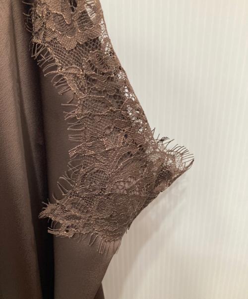 DOUDOU（ドゥドゥ）DOUDOU (ドゥドゥ) アシメレースキャミ ブラウン サイズ:Fの古着・服飾アイテム