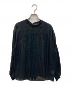 TOMORROW LAND collectionトゥモローランドコレクション）の古着「コットンオーガンジー バックオープンブラウス」｜ブラック