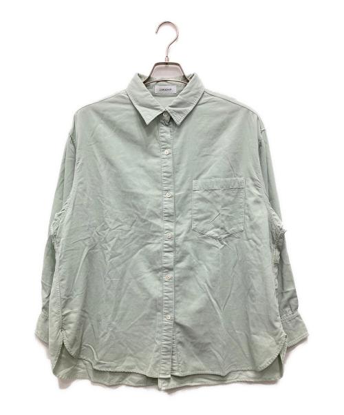 23区（ニジュウサンク）23区 (ニジュウサンク) コットン コーデュロイ ブラウス グリーン サイズ:44の古着・服飾アイテム