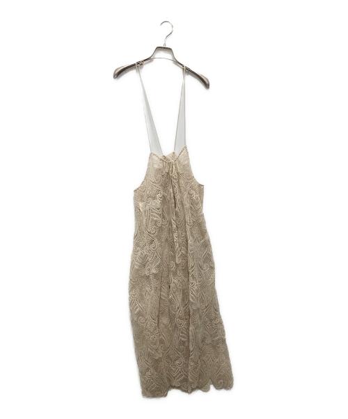 23区（ニジュウサンク）23区 (ニジュウサンク) ペイズリーレース キャミソールワンピース ベージュ サイズ:44の古着・服飾アイテム