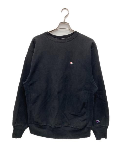 Champion REVERSE WEAVE（チャンピオン リバース ウィーブ）Champion REVERSE WEAVE (チャンピオン リバース ウィーブ) 90's目付きクルーネックスウェット ブラック サイズ:XLの古着・服飾アイテム