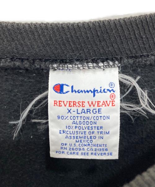 Champion REVERSE WEAVE（チャンピオン リバース ウィーブ）Champion REVERSE WEAVE (チャンピオン リバース ウィーブ) 90's目付きクルーネックスウェット ブラック サイズ:XLの古着・服飾アイテム